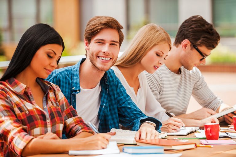 Cramming before an exam.